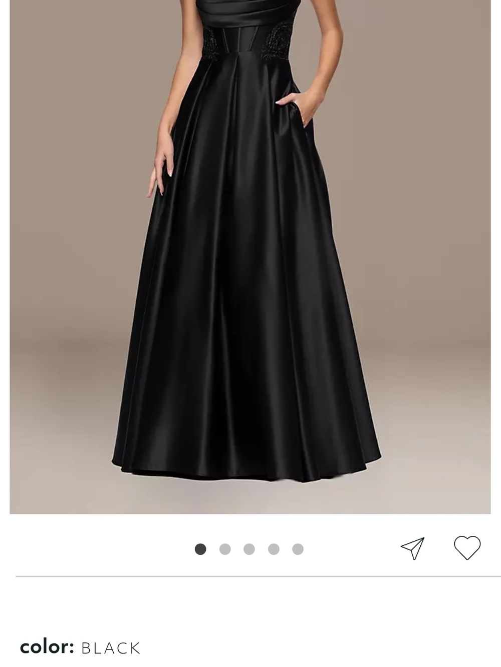 Blondie Nites Black Satin Corset Ball Gown Size 23
